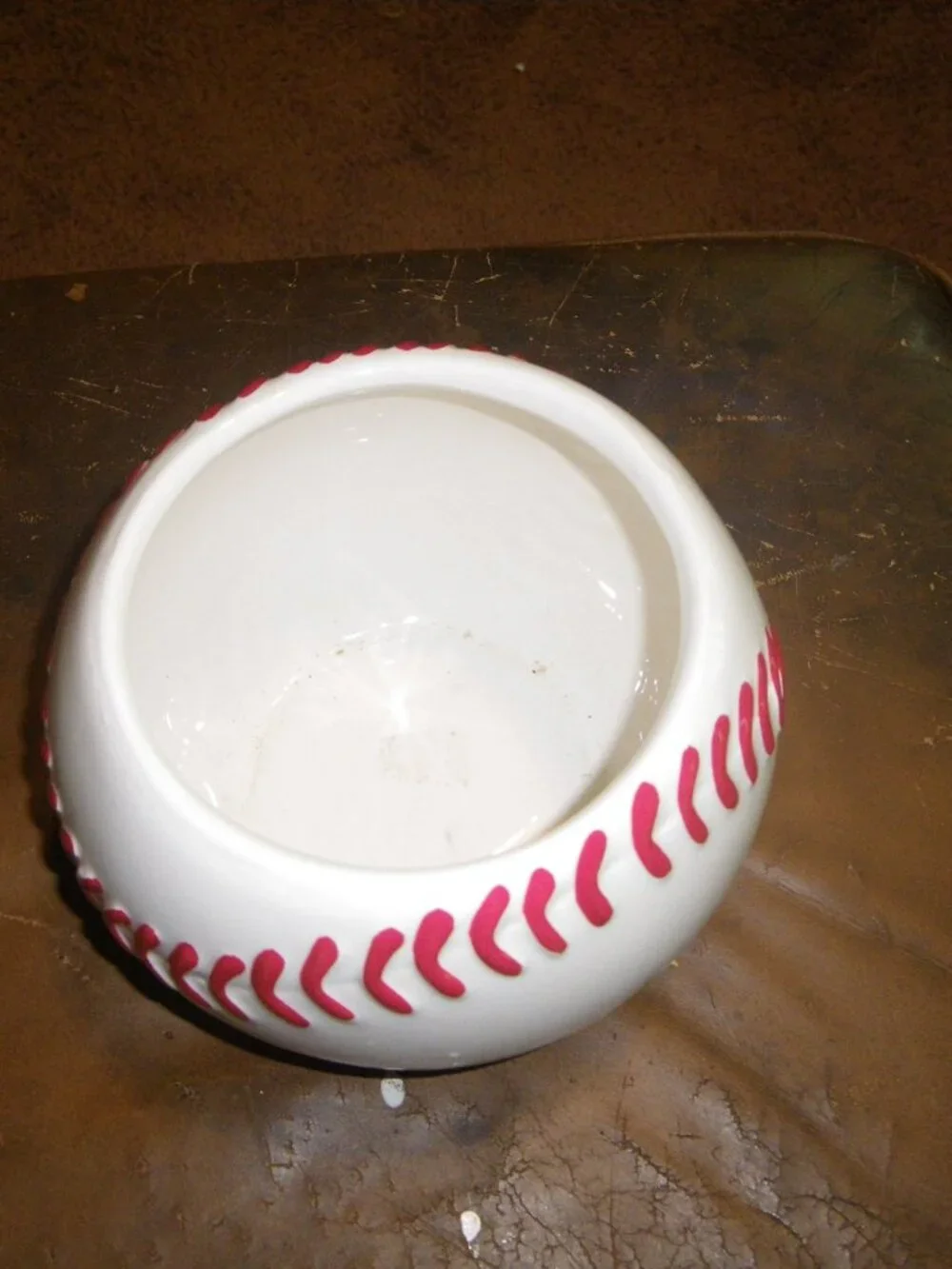 Ceramic Baseball Bowl Vase Knickknack Trinket - Picture 4 of 5